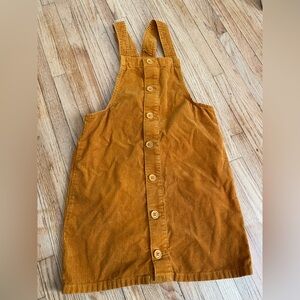 Place Girl 10 Button-Front Corduroy overall Dress in Mustard